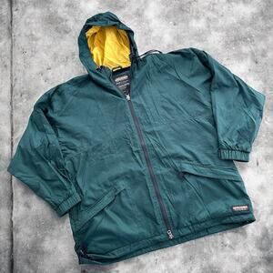 Vintage 90s Abercrombie Performance Nylon Windbreaker jacket Hunter Green Mens L